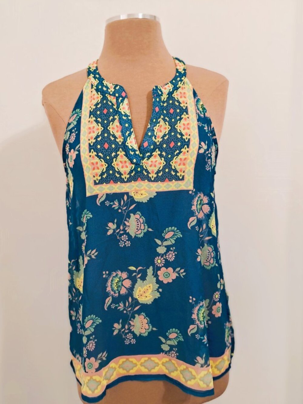 Miss DaisyJuniors Floral Loose Tank Top Multicolor Size L